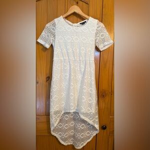 My Michelle White Asymmetrical High-Low Sheath Dress juniors sz 14